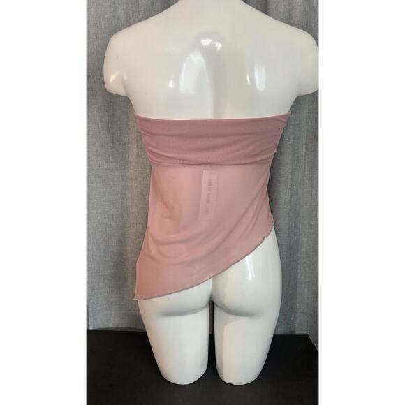 Urban Outfitters UO NWT Y2K Asymmetrical Sheer Tube Top Pink Small - Picture 2 of 16